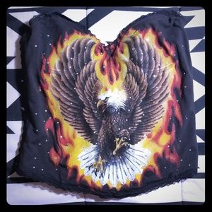 Bejeweled Eagle and Fire Corset 34C